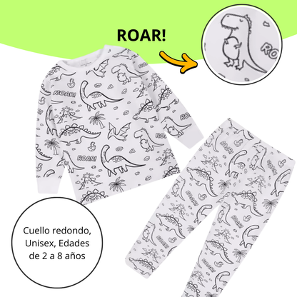 Pijamas Para Colorear Niña y Niño, con 12 Marcadores Lavables.